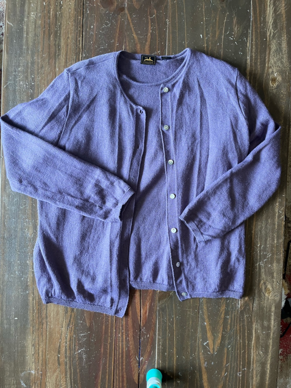 Lavender Alpaca Wear By Linda Davis Cardigan And Top Set XL Baby Alpaca And Silk